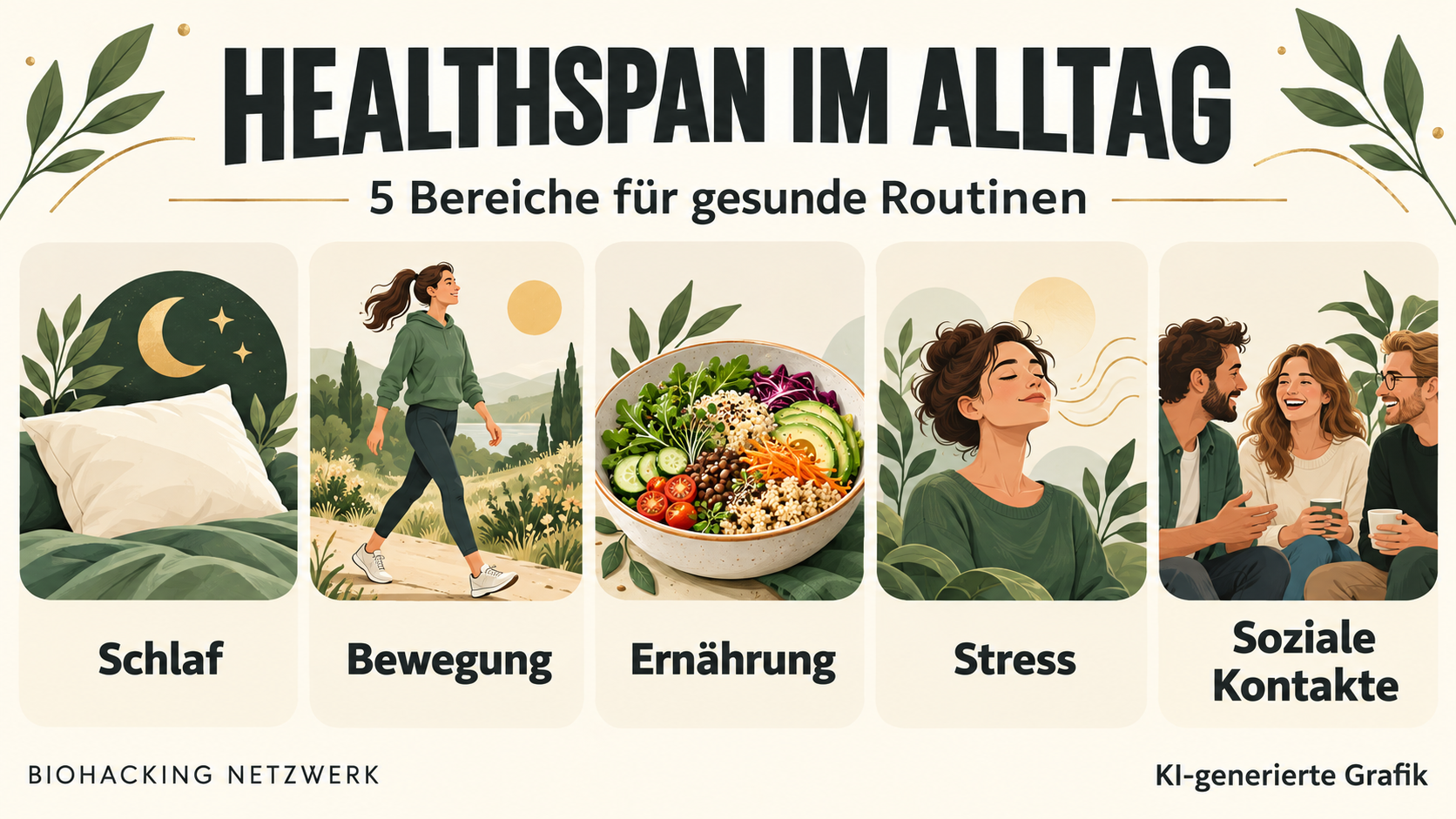 Healthspan im Alltag – fünf Bereiche für gesunde Routinen